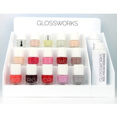 Glossworks BUNDEL DEAL Glossworks Display nagellak incl 15 lakjes & 2x remover (GRATIS display twv €30!)