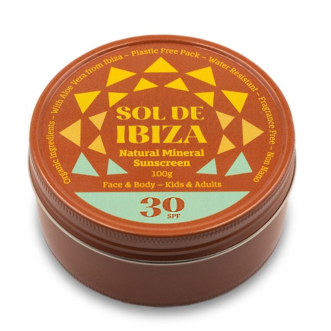 Sol de Ibiza Vegan Zonnebrand SPF 30 in blikje 100g - SoloBioMooi