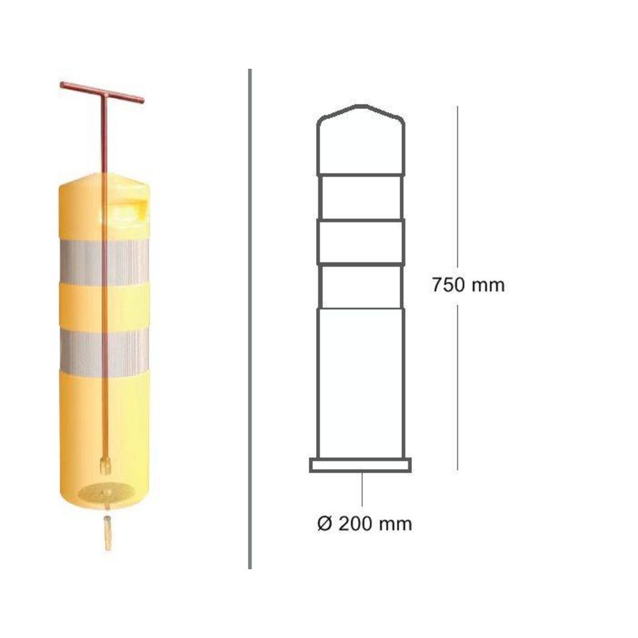 Clé de montage pour balise auto-relevable Traffiflex