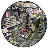 Veiligheidsspiegel - Anti diefstal - Rond 600 mm, zwarte kader