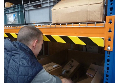 Platte stootstrips - 5000 x 60 x 10 mm - geel/zwart 