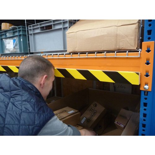 Platte stootstrips - 5000 x 60 x 10 mm - geel/zwart 
