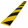 Platte stootstrips in rubber - 5000 x 60 x 10 mm - geel/zwart
