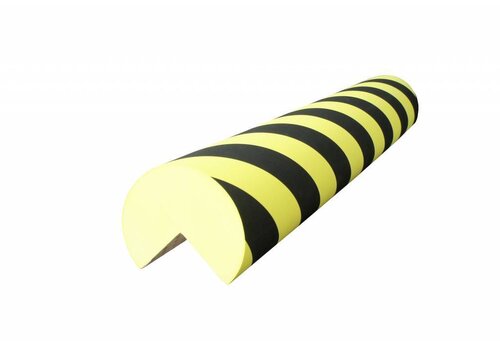 Mousse de protection d'angle arrondi - Ø 100mm - 50x50mm -jaune/noir 