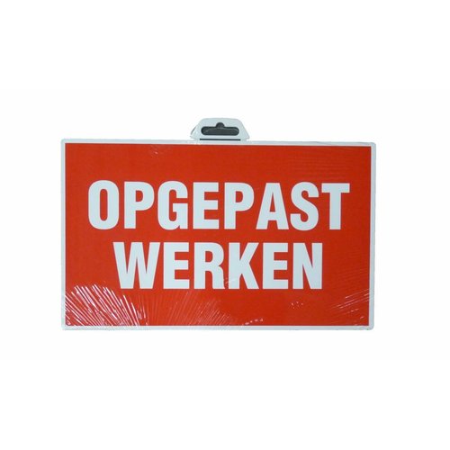 Pictogram 'Opgepast Werken' 330 x 200 mm 