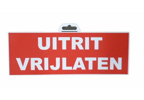 Pictogram 'Uitrit vrijlaten' 330 x 120 mm 