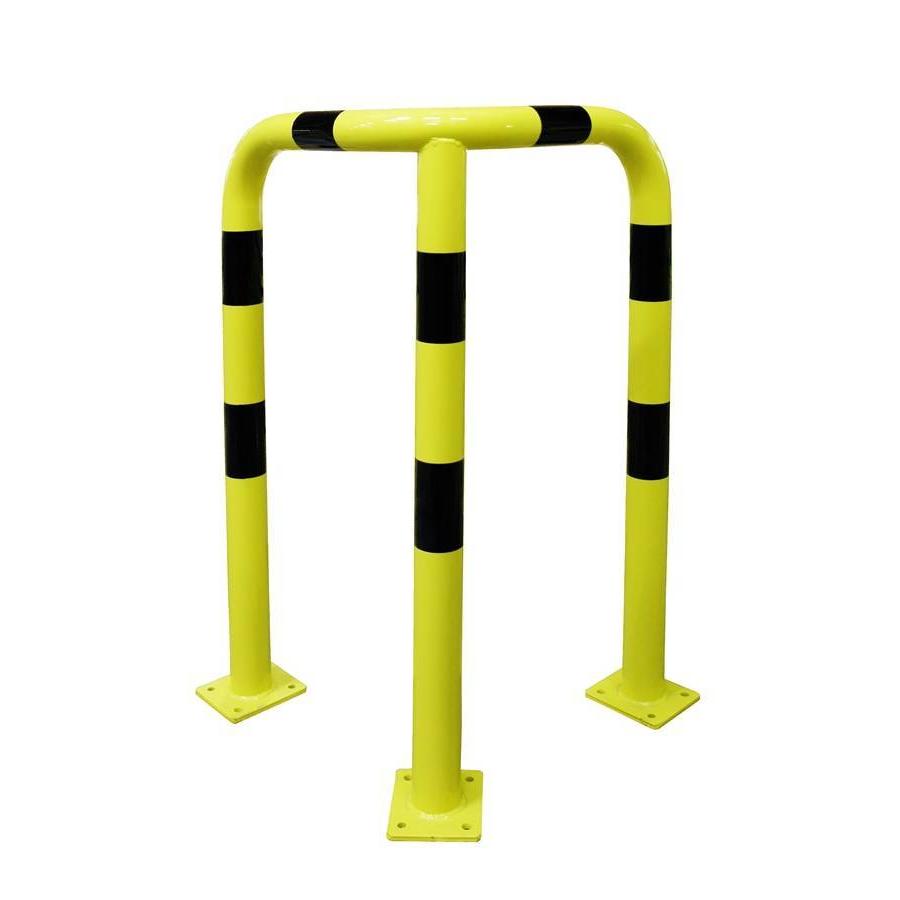 Arceau de protection d'angle - sur platines - 600 x 600 x 1200 mm - Jaune/Noir