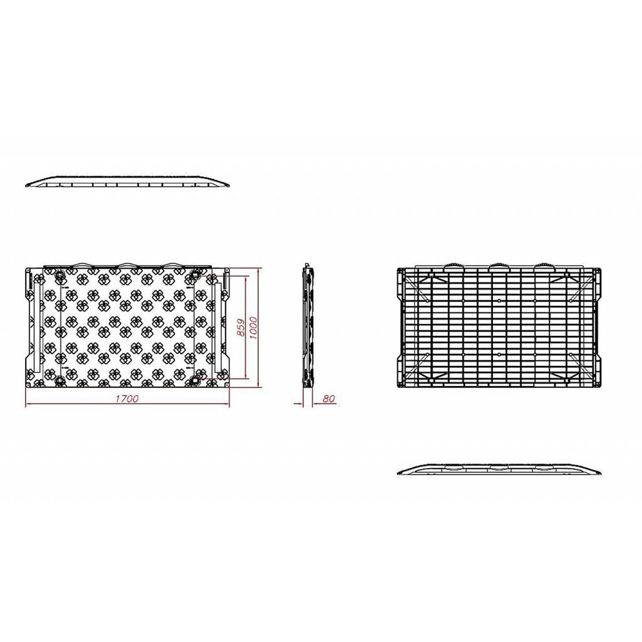 Passerelle de chantier - sans garde-corps - 1700 x 1000 mm