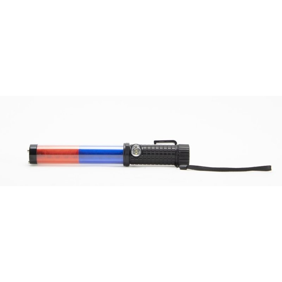 LED toortslamp - blauw/rood - oplaadbaar en multifunctioneel