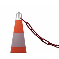 Ensemble de 5 cônes (50 cm) et 7.5 m chaine de signalisation (Ø 8mm)