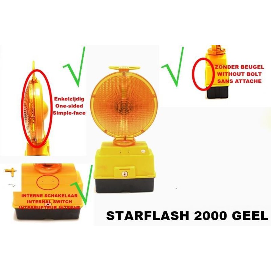 Lampe de chantier STARFLASH 2000 - double face -  jaune