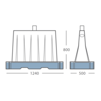 Stapelbare separator EASY - 800mm - wit
