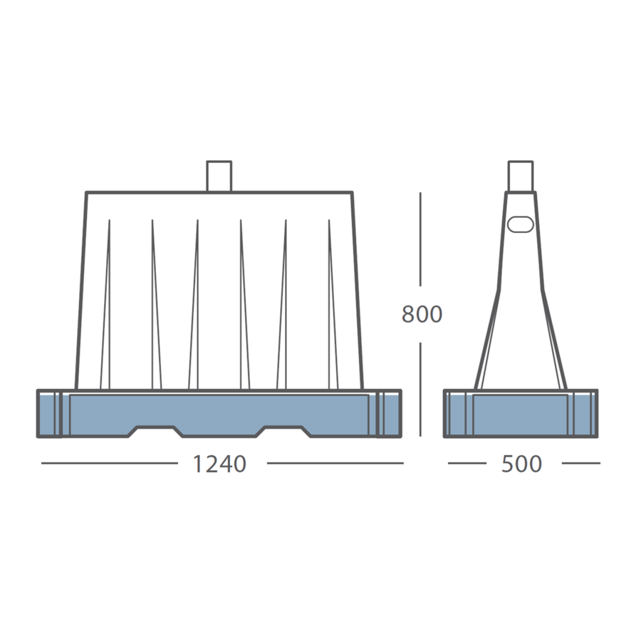 Stapelbare separator EASY - 800mm - wit