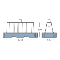 Stapelbare separator EASY - 500mm - rood
