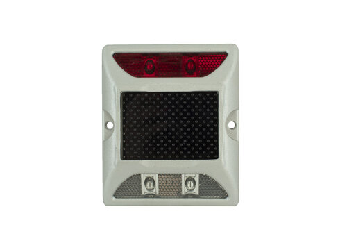 Wegdekreflector met LED licht op zonne energie (Incl. € 0.075 BEBAT) - Rood/Wit 