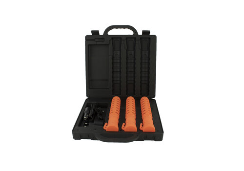 Coffret à 3 batons de police lumineux - orange 