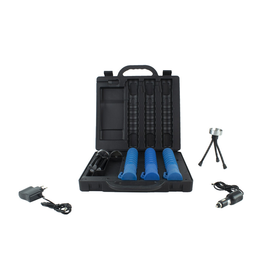 Coffret à 3 batons de police lumineux - bleu - rechargeable