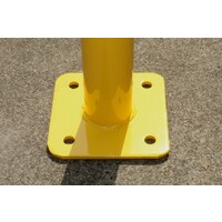 Barrière de protection avec traverse - sur platines - 1000 x 1000 mm - Jaune/Noir