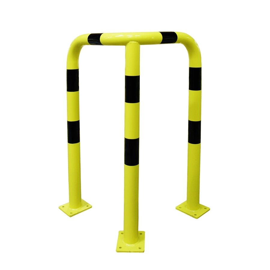 Arceau de protection d'angle - sur platines - 600 x 600 x 600 mm - Jaune/Noir