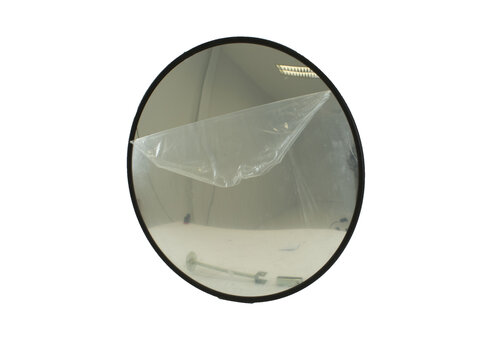 Miroir de sécurité - Antivol - Rond 600 mm, cadre noir 