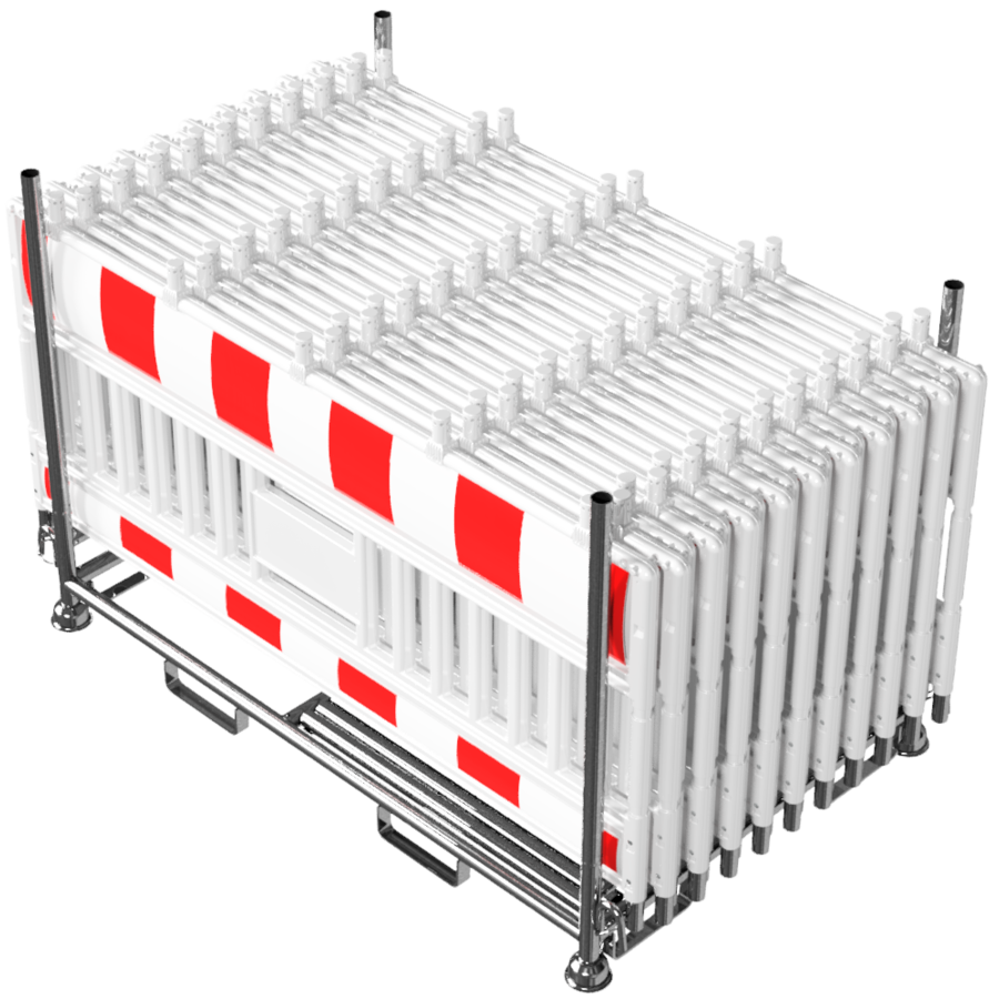 Werfhek 'Euro Barrier' - wit/rood - 1100 x 2100 mm