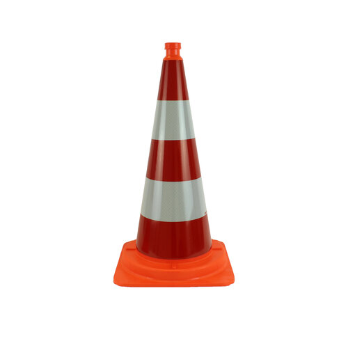 Cône de signalisation monopièce 75 cm - entièrement réfléchissant + SB 250 