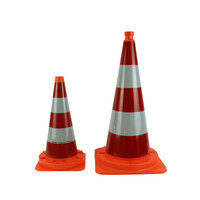 Cône de signalisation monopièce 75 cm - entièrement réfléchissant + SB 250