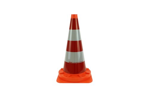 Cône de signalisation monopièce 50 cm - entièrement réfléchissant + SB 250 