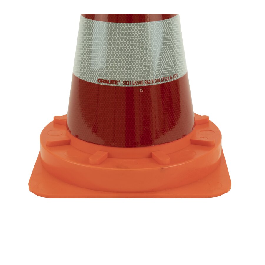 Cône de signalisation monopièce 50 cm - entièrement réfléchissant + SB 250