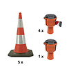 SKIPPER BIG set Skipper riemkegels - crowd control - 36m -Rood/wit