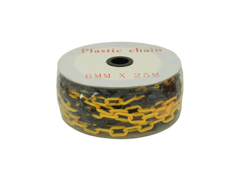 Chaîne de balisage en PVC ⌀ 6 mm - 25m - jaune/noir 