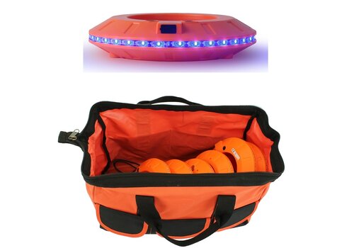 Set de 6 LED cone lights 360° synchronisable bleu 