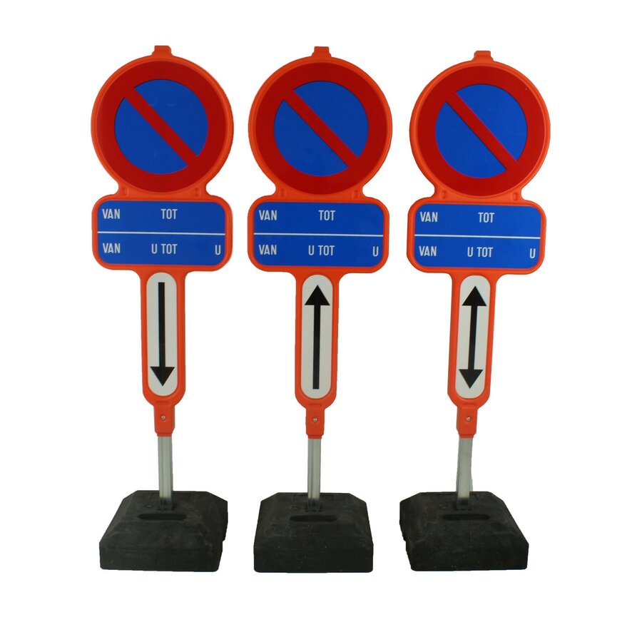 Tijdelijk parkeerverbodsbord E1 - Nederlands