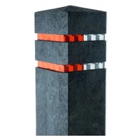 Diamantkoppaal uit  kunststof - zwart met 2 reflecterende bandjes
