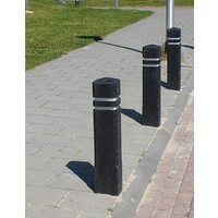 Diamantkoppaal uit  kunststof - zwart met 2 reflecterende bandjes