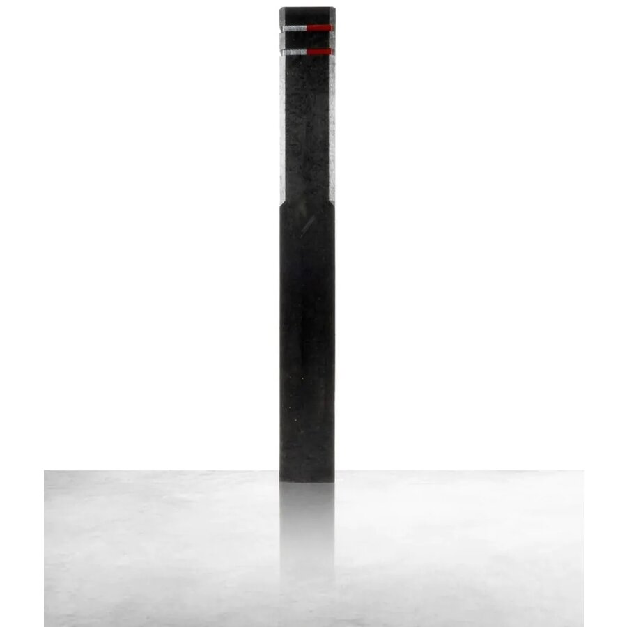 Potelet tête diamant PVC recyclé - noir avec 2 bandes réfléchissantes