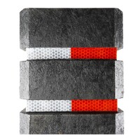 Diamantkoppaal uit  kunststof - zwart met 2 reflecterende bandjes - uitneembaar