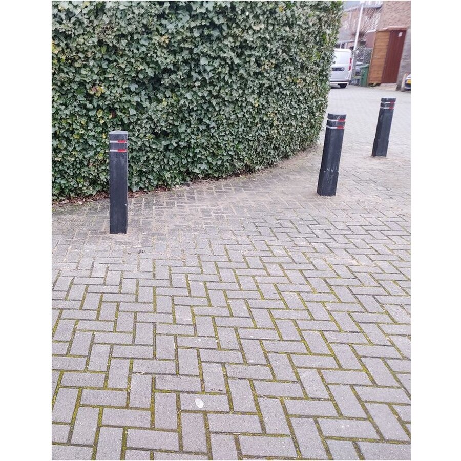 Diamantkoppaal uit  kunststof - bruin met 2 reflecterende bandjes - uitneembaar