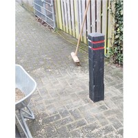 Diamantkoppaal uit  kunststof - bruin met 2 reflecterende bandjes - uitneembaar