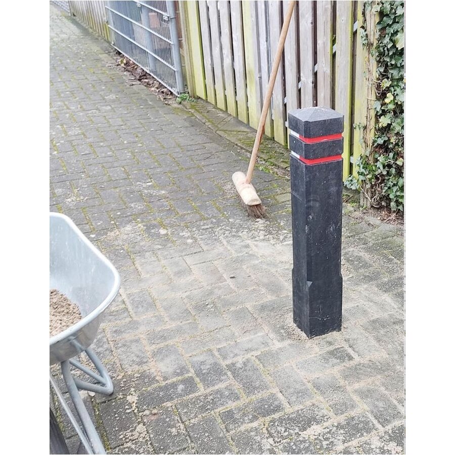 Diamantkoppaal uit  kunststof - bruin met 2 reflecterende bandjes - uitneembaar