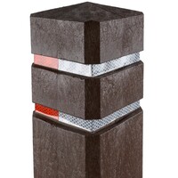 Diamantkoppaal uit  kunststof - bruin met 2 reflecterende bandjes - uitneembaar