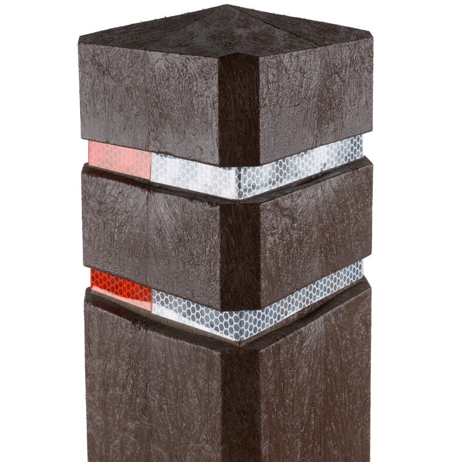 Diamantkoppaal uit  kunststof - bruin met 2 reflecterende bandjes - uitneembaar