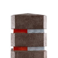 Diamantkoppaal uit  kunststof - bruin met 2 reflecterende bandjes - uitneembaar