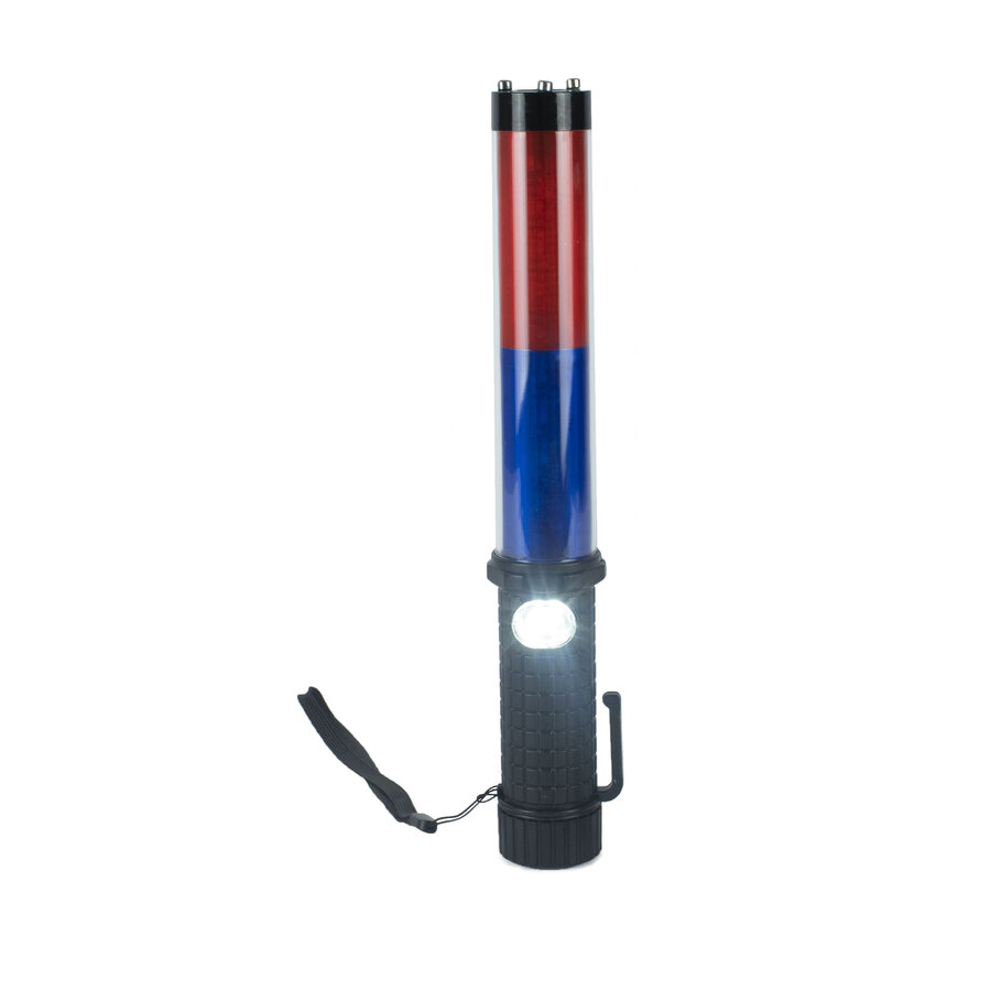LED toortslamp - blauw/rood - oplaadbaar en multifunctioneel