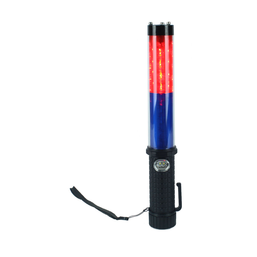 LED toortslamp - blauw/rood - oplaadbaar en multifunctioneel