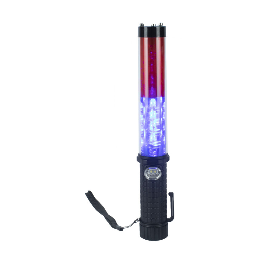LED toortslamp - blauw/rood - oplaadbaar en multifunctioneel