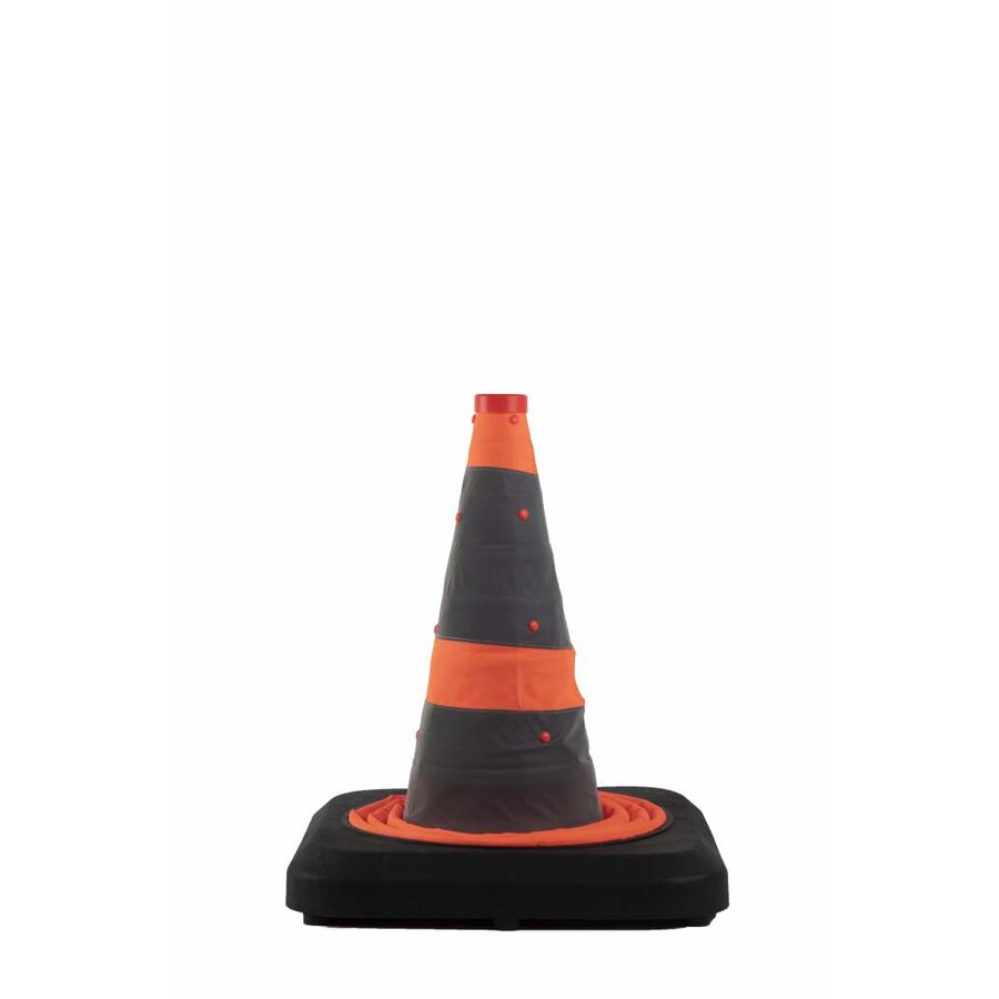 Cône de signalisation pliable lesté avec LED intégrée - 70 cm