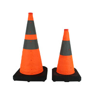 Cône de signalisation pliable lesté avec LED intégrée - 70 cm