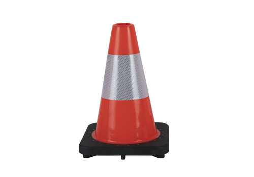 Verkeerskegel 30 cm PU -  met zwarte voet + Klasse 2 