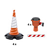 SKIPPER Skipper kegel kit 81 m2 met Skipper kegels en Skipper afzetlinthouders - Rood/wit